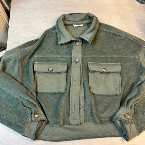 Altar'd State Jackets & Blazers - Altar'd State Olive Green Fleece Jacket
